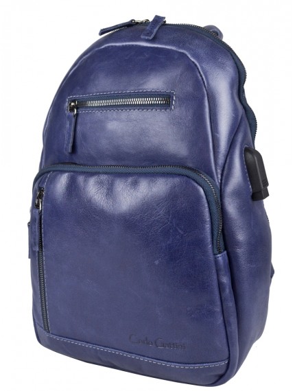 Кожаный рюкзак Busso blue CARLO GATTINI