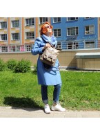 Сумка-рюкзак бежевая женская кожаная «Венди»