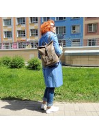 Сумка-рюкзак бежевая женская кожаная «Венди»