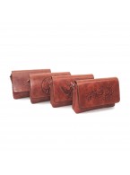 Рыжая кожаная сумочка кошелёк «Лисиа» Растение