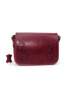 Бордовая женская кожаная сумка «Дейли»