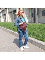 Бордовая кожаная сумка рюкзак «Джуди»