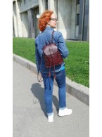 Бордовая кожаная сумка рюкзак «Джуди»