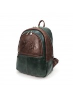 Комбинированный кожаный рюкзак «Анди» коричнево-зеленый