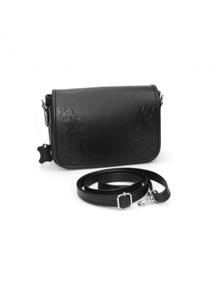 Черная женская кожаная сумка «Флоранс»
