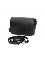 Черная женская кожаная сумка «Флоранс»