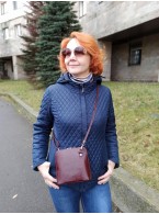 Бордовая женская кожаная сумка «Ненси»