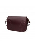 Бордовая женская кожаная сумка «Флер»