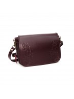 Бордовая женская кожаная сумка «Флер»