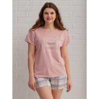 Футболка Belconsta B4-2302 Ежики пудровая Футболка Belconsta B4-2302 Ежики пудровая