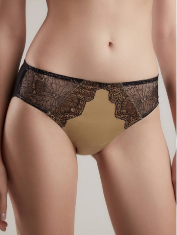 Трусы Conte Satin 3127 Карамель с черным