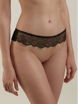 Трусы Conte Satin 6128 Карамель с черным