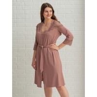 Халат с кружевом Belconsta BV3-2306 Кофе