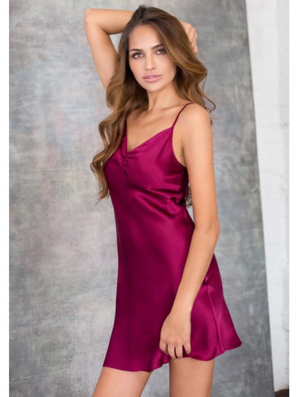 Шелковое платье домашнее Mia-Mia Rosemary 15140 Вишневый