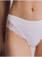 Кружевные белые женские слипы Indefini 1203LUS