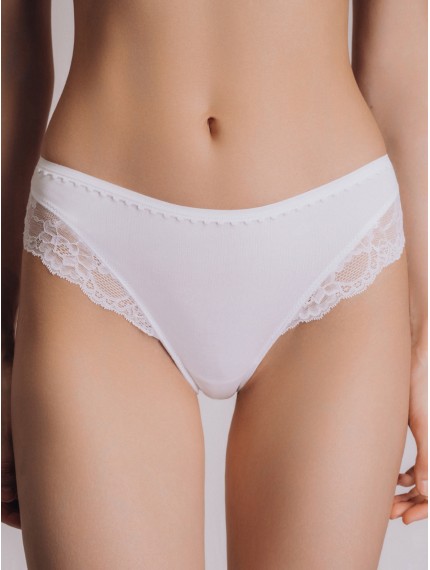 Кружевные белые женские слипы Indefini 1203LUS