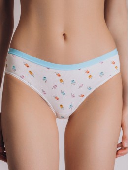 Хлопковые трусы-слипы с забавным принтом Indefini 3224LUB
