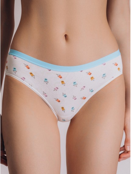 Хлопковые трусы-слипы с забавным принтом Indefini 3224LUB