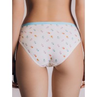 Хлопковые трусы-слипы с забавным принтом Indefini 3224LUB