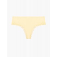 Хлопковые светло-желтые стринги Indefini 1268LDS