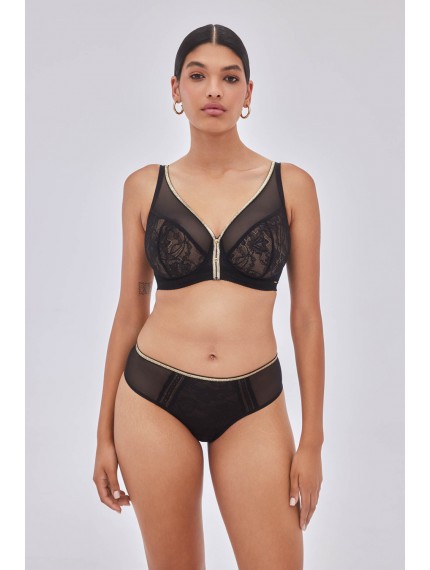 Трусы-бразилиана Alles Chiara Black-Gold