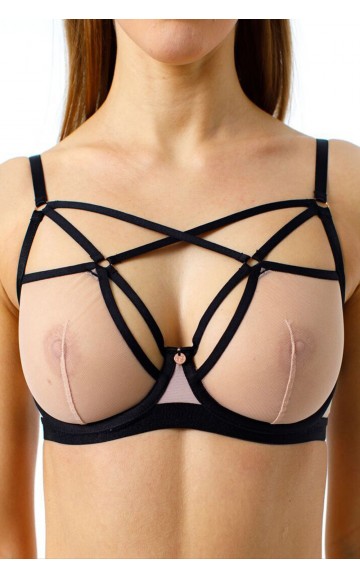 Бюстгальтер "мягкая чашка" со стрэпами Topless Coquette Revue 83126-25 Бюстгальтер "мягкая чашка" со стрэпами Topless Coquette Revue 83126-25
