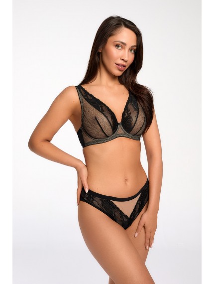 Трусы-бразилиана Bella Misteria Black Swan Czarny-bezowy