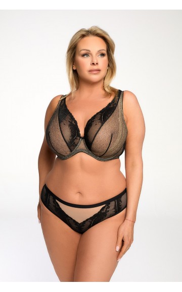 Трусы-бразилиана Bella Misteria Black Swan Czarny-bezowy