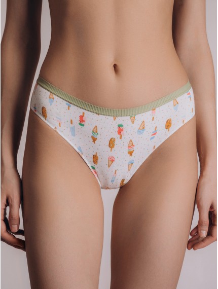 Женские трусы слипы Indefini с принтом 3341LUB