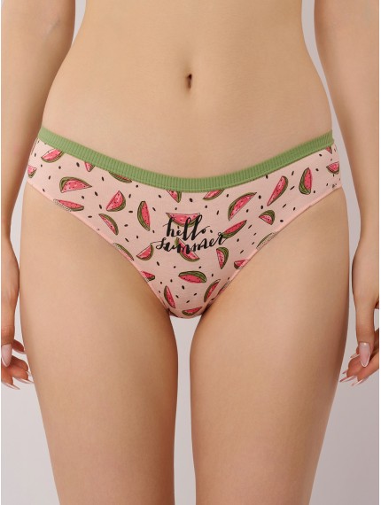 Женские трусы слипы Indefini с арбузами 3342LUB