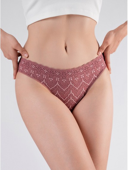 Женские кружевные стринги лиловые Indefini 1262LDS