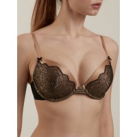 Бюстгальтер Conte Satin 1173 Карамель с черным