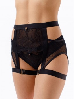 Пояс для чулок Coquette Revue DOTS 66114 Черный