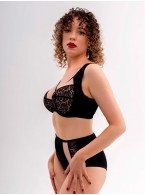 Бюстгальтер Sermija Soft 48 Черный с крем-брюле (распродажа)