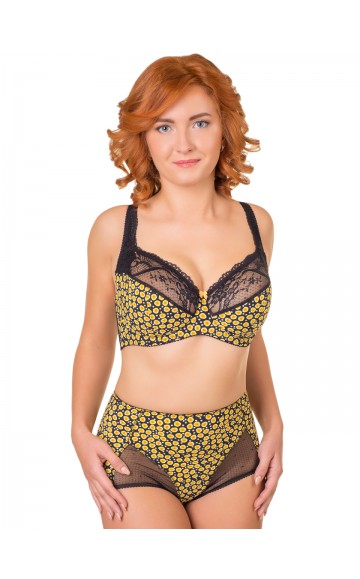 Бюстгальтер Valmira 1109 VIOLA Чёрный с жёлтым (sale)