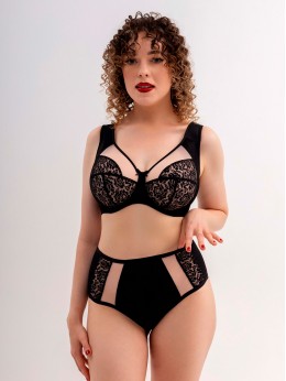 Бюстгальтер Sermija Soft 48 Черный с крем-брюле