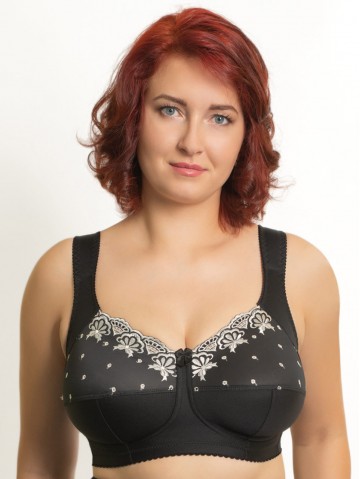 Бюстгальтер Valmira 1107 ADA Черный с белой вышивкой