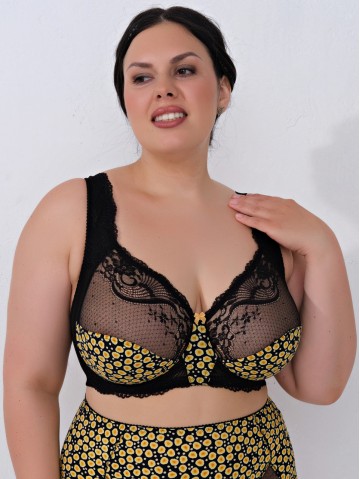 Бюстгальтер Valmira 1113 LAUREN Черный с желтым