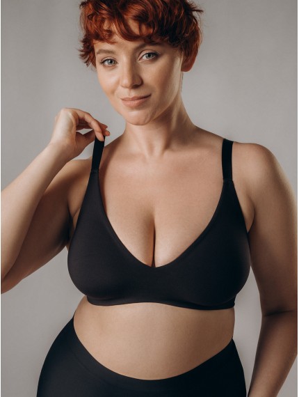Бюстгальтер Indefini мягкий черный Indefini 5045WXY