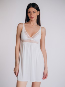 Женская сорочка на тонких лямках с кружевом 5019SDD