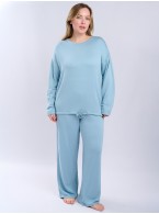 Женская голубая пижама с длинным рукавом 5109TCC