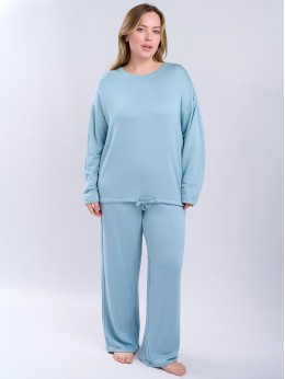 Женская голубая пижама с длинным рукавом 5109TCC