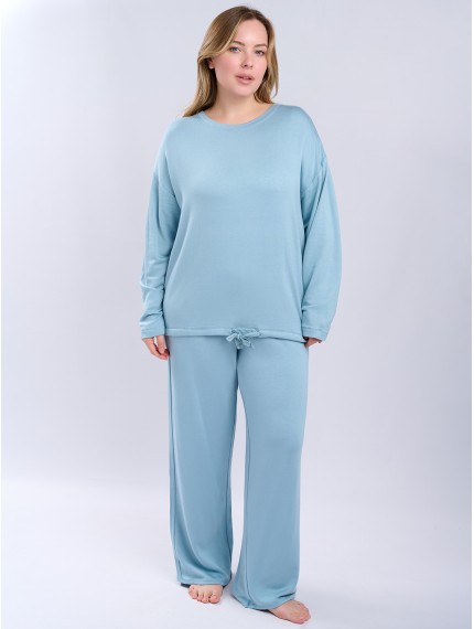 Женская голубая пижама с длинным рукавом 5109TCC