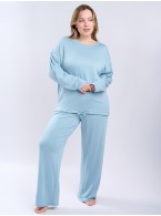 Женская голубая пижама с длинным рукавом 5109TCC Женская голубая пижама с длинным рукавом 5109TCC