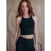 Черный женский топ-майка Indefini 5033TDJ