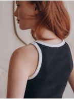 Черный женский топ-майка Indefini 5033TDJ