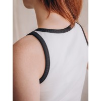 Белый женский топ-майка Indefini 5103TDJ