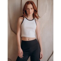 Белый женский топ-майка Indefini 5103TDJ