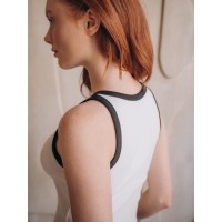 Белый женский топ-майка Indefini 5103TDJ