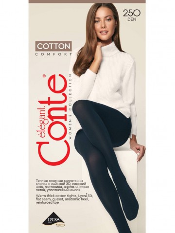 Колготки женские CONTE COTTON 250 nero
